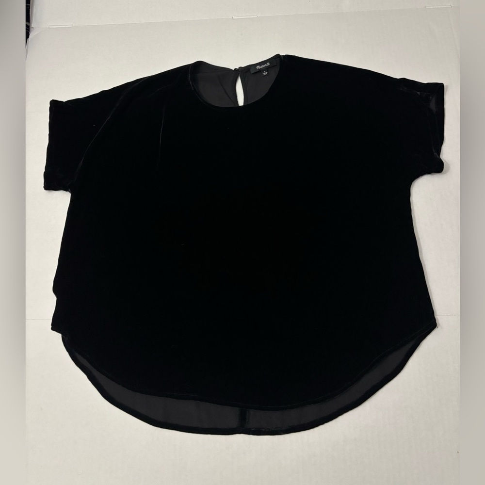 Madewell Oversized Black Velvet  Top Size M